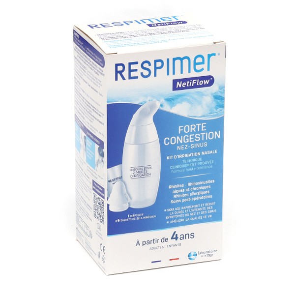Respimer Netiflow kit d'irrigation nasale + 6 sachets