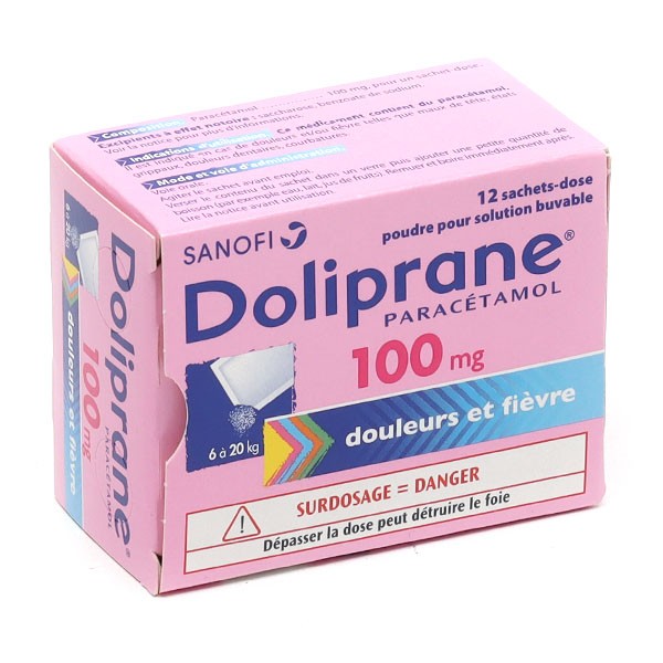 Doliprane 100 mg poudre sachets