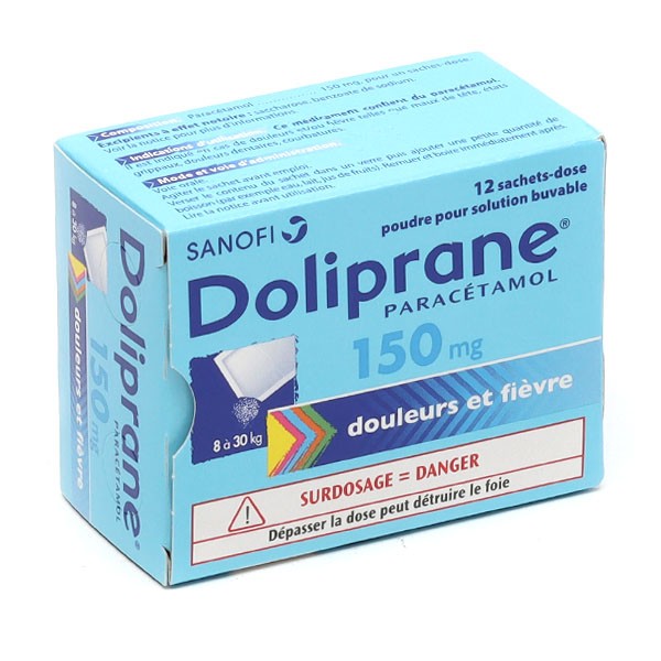 Doliprane 150 mg poudre sachets