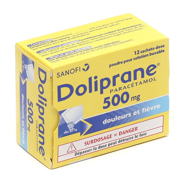Doliprane 500 mg poudre sachets
