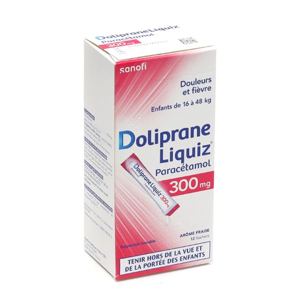 Doliprane Liquiz 300 mg sans sucre suspension buvable sachets