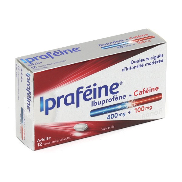 Ipraféine comprimé : ibuprofène caféine - Migraine, Douleur dentaire