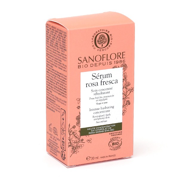 Sanoflore Soin Concentré réhydratant bio Rosa fresca