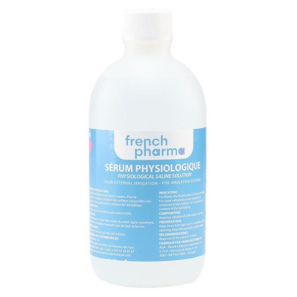 Sérum physiologique en bouteille