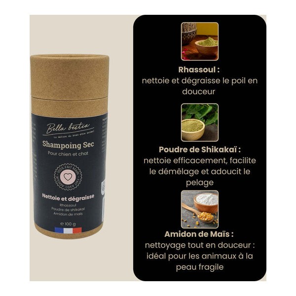 Bella Bestia Shampoing sec Chien et Chat