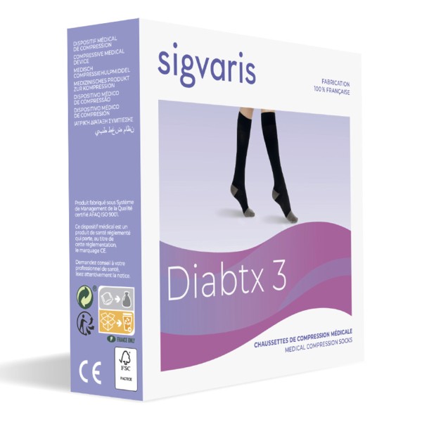 Sigvaris Diabtx3 Chaussettes de Contention Femme Classe 3