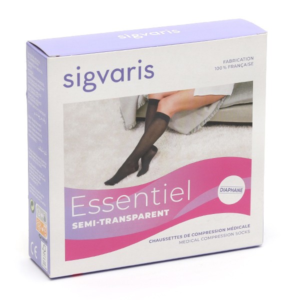 Sigvaris  Essentiel Semi transparent Chaussettes de Contention Morpho Moins Femme Classe 2
