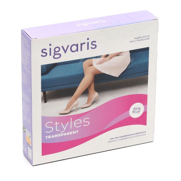 Sigvaris Styles Transparent Bas de contention Femme Morpho moins Classe 2