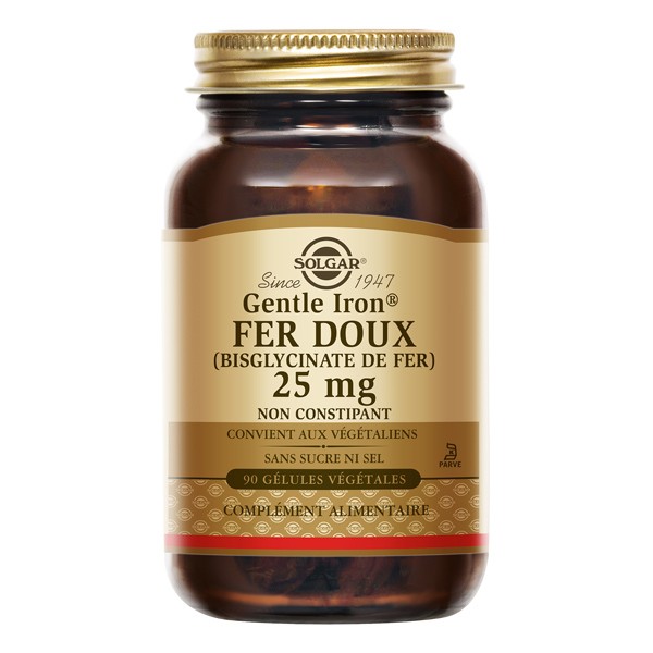 Solgar Gentle Iron Fer doux 25 mg gélules