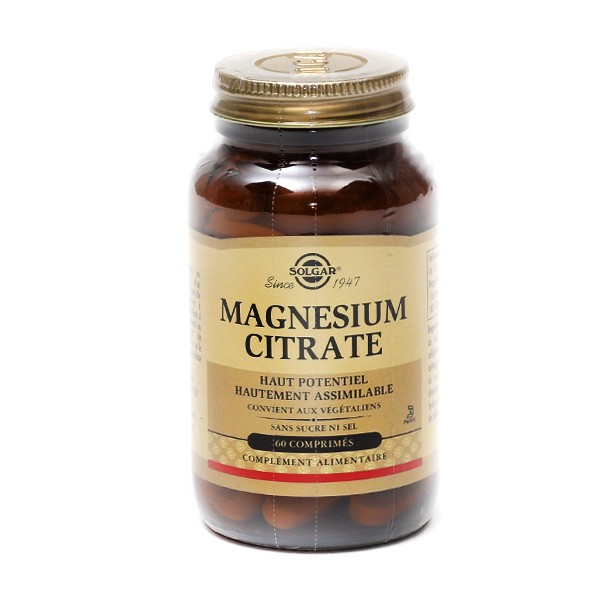 Solgar magnesium citrate comprimés