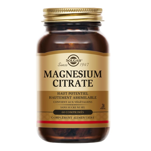 Solgar magnesium citrate comprimés