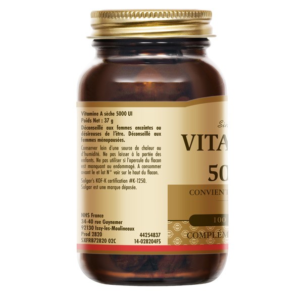 Solgar vitamine A sèche 5000 UI comprimés