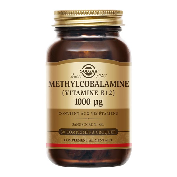 Solgar vitamine B12 méthylcobalamine 1000 µg comprimés à croquer