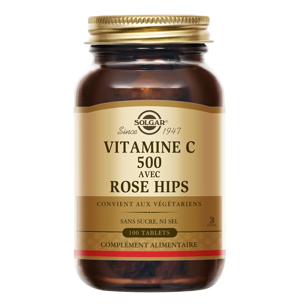 Solgar Vitamine C 500mg avec Rose hips comprimés