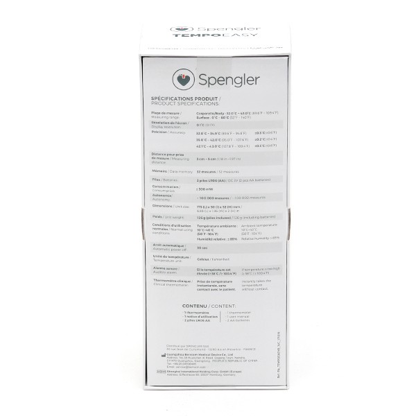 Thermomètre sans contact infrarouge Tempo Easy Spengler