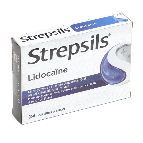 Strepsils lidocaine pastilles pour le mal de gorge et les aphtes