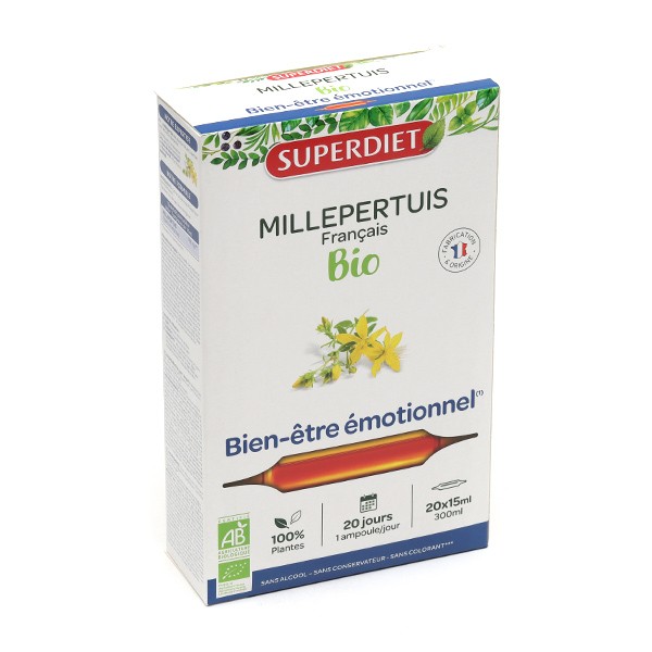 Super Diet Millepertuis bio ampoules Relaxation, sommeil Moral