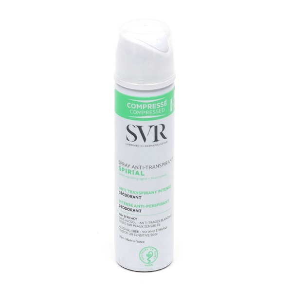 SVR Spirial Déodorant spray compressé efficacité 48 h