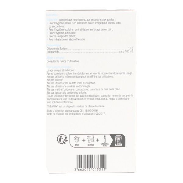 Theaphy Hygiène oculaire solution isotonique stérile unidoses