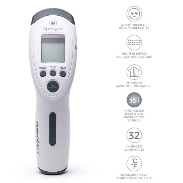 Thermomètre sans contact infrarouge Tempo Easy Spengler