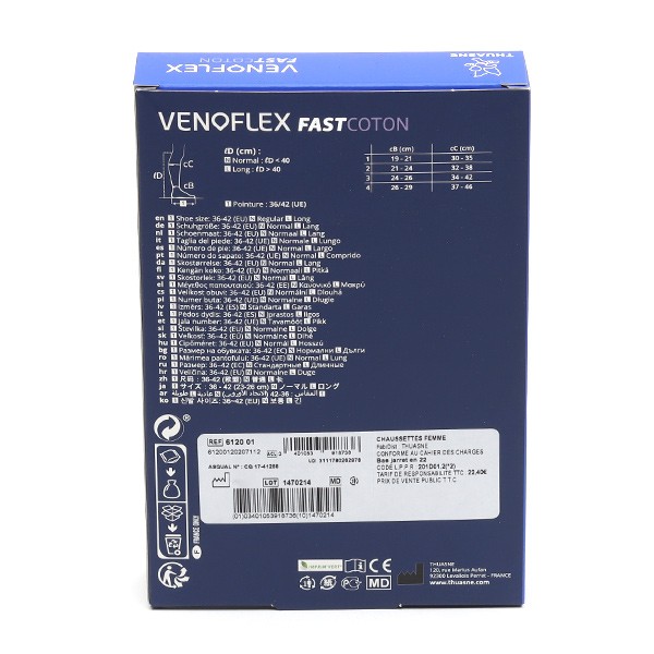 Venoflex Fast Coton Chaussettes de Contention Femme Classe 2