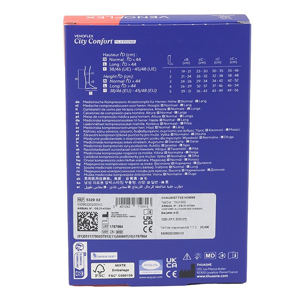 Venoflex City Confort Fil d'Ecosse Chaussettes de contention Homme cl2