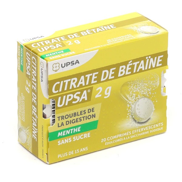 Citrate de Betaine UPSA 2 g Menthe comprimés effervescents