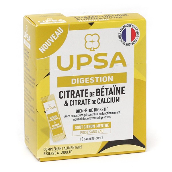 UPSA Digestion Citrate de bétaïne & Citrate de calcium sticks