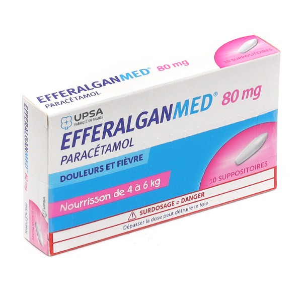 Efferalgan 80 mg suppositoires bébé