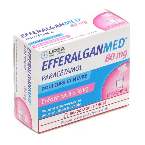 Efferalgan 80 mg poudre effervescente sachets