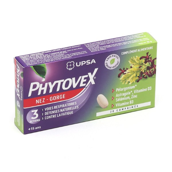 UPSA Phytovex nez-gorge 3 actions comprimés