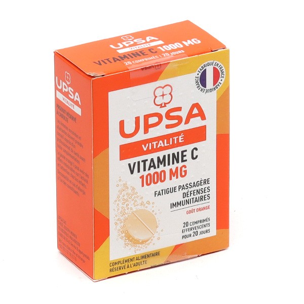 UPSA Vitalité Vitamine C 1000 mg comprimés effervescents Goût orange