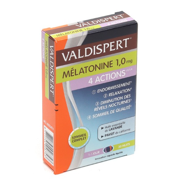 Valdispert mélatonine 1 mg 4 actions capsules