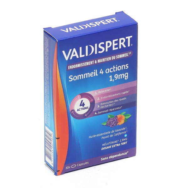 Valdispert Sommeil 4 actions 1,9 mg capsules
