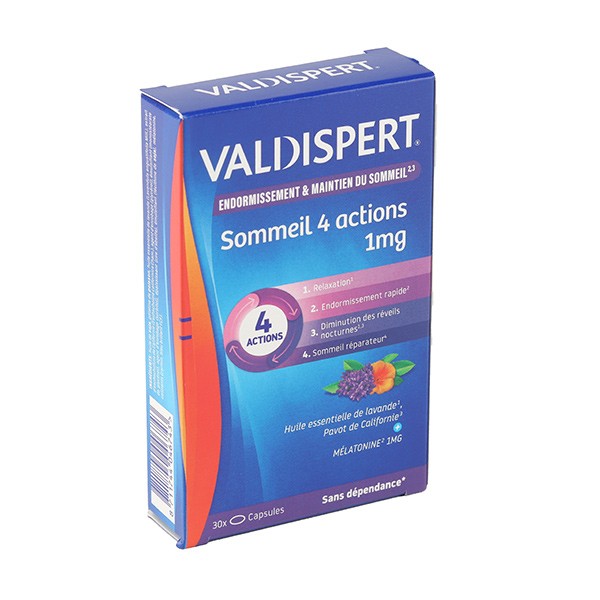 Valdispert mélatonine 1 mg Sommeil 4 actions capsules
