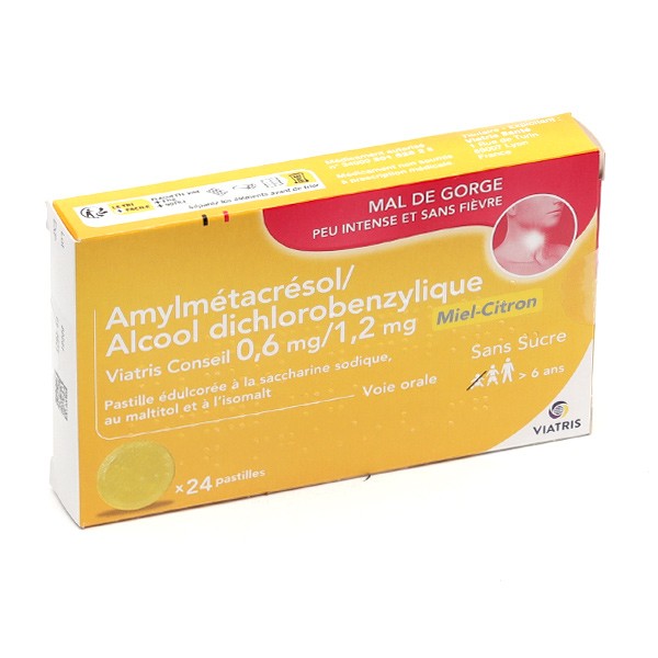 Viatris Amylmétacrésol/alcool dichlorobenzylique pastilles miel-citron