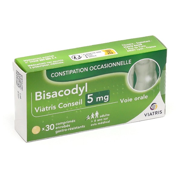 Bisacodyl 5 mg Viatris comprimé Constipation