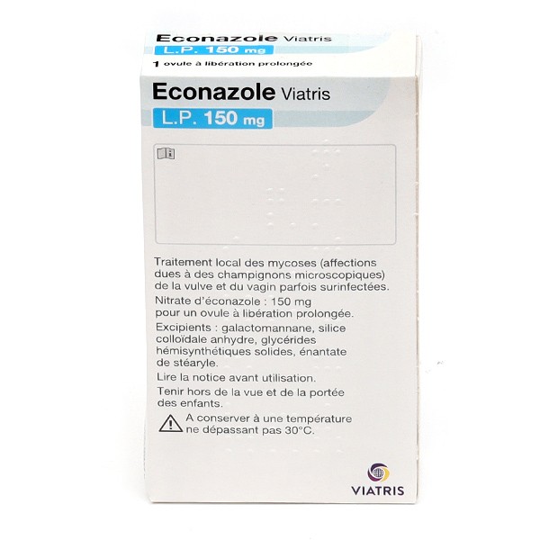 Econazole ovule LP 150 mg Viatris - Traitement Mycose vulvaire et ...