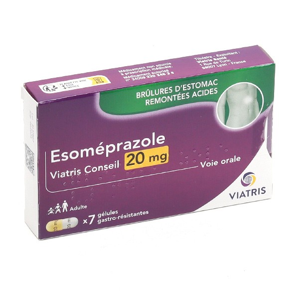 Esoméprazole 20 mg Viatris - Medicament estomac - Reflux - Antiacide