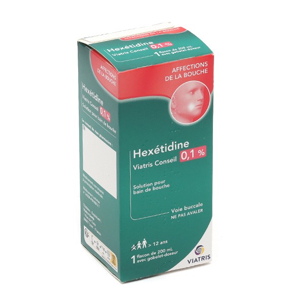 Hexétidine 0,1 % Viatris bain de bouche