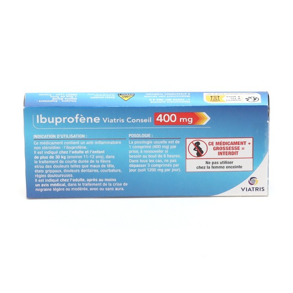 Ibuprofene 400 mg Viatris Médicament anti inflammatoire Douleur
