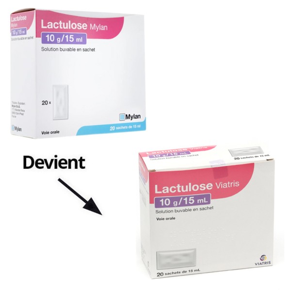 Lactulose Viatris 20 sachets pour la constipation Laxatif osmotique