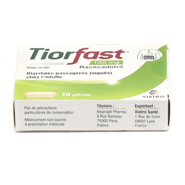 Tiorfast 100 mg gélules - Médicament contre la diarrhée aiguë ...