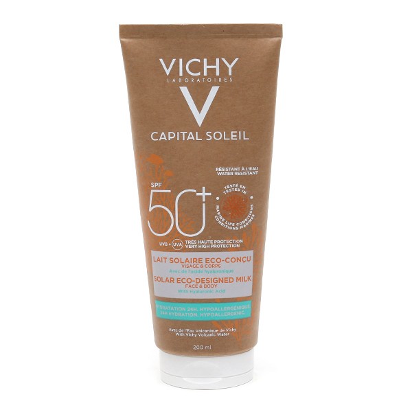 Vichy Capital Soleil Lait solaire visage et corps Eco-conçu SPF 50+