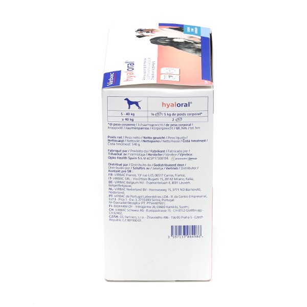 Virbac Hyaloral chien comprimés Mobilité articulaire Arthrose