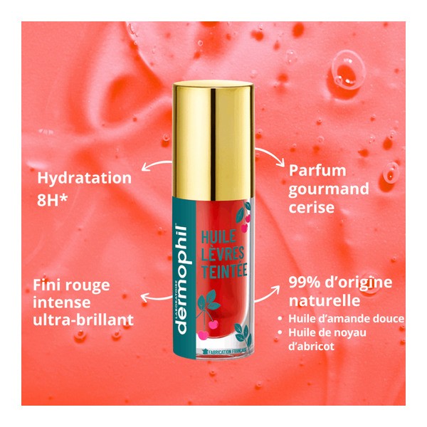 Dermophil Indien Huile lèvres teintée Rouge