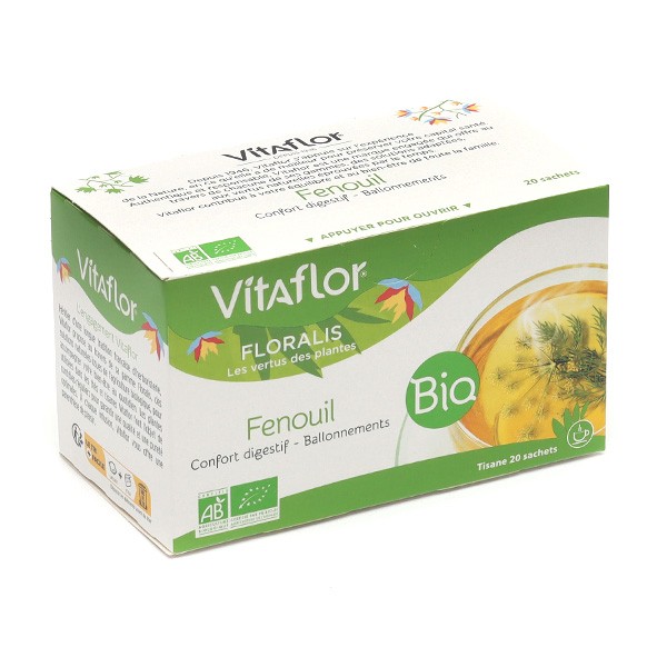 Vitaflor tisane Fenouil bio sachet - Infusion Digestion - Gaz