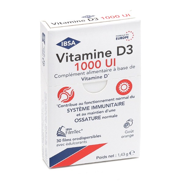 Vitamine D3 1000 UI films orodispersibles