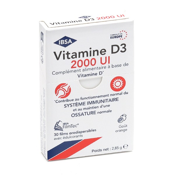 Vitamine D3 2000 UI films orodispersibles