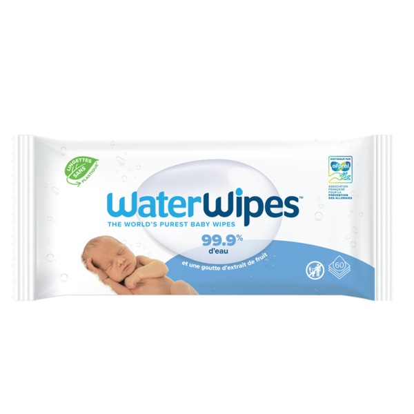 WaterWipes Lingettes à l'eau nettoyantes - Toilette de bébé